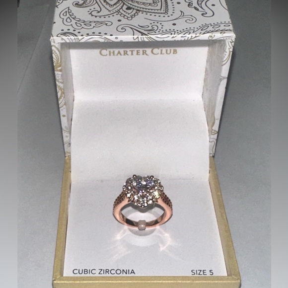 Charter Club Jewelry - Brand New Charter Club Cubic Zirconia Size 5 Heart Diamond Gold Ring
